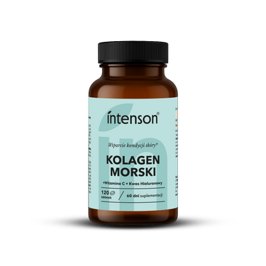 Kolagen morski Anti-Age z kwasem hialuronowym i witaminą C 500 mg, 120 tabletek - Intenson.pl